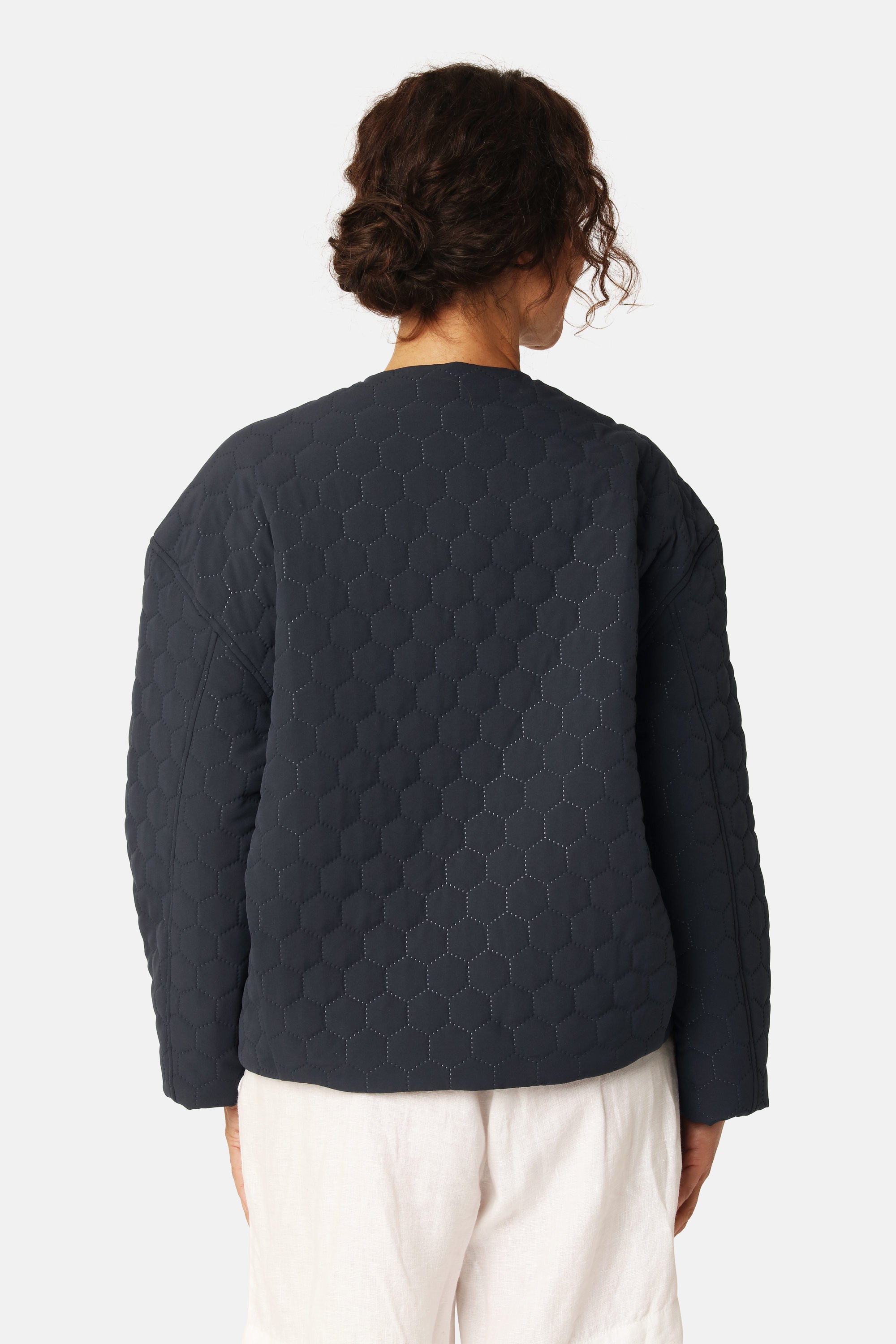 Short Quilted Jacket - Dark Indigo